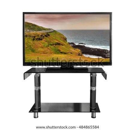 Tv on the stand with picture