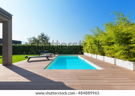 swimming pool design at modern residence