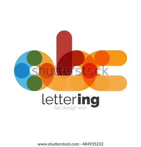 Linear business logo letter. Alphabet initial letters company name concept. Flat thin line segments connected to each other.