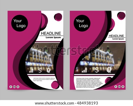 Dark pink annual report brochure flyer design template vector, Leaflet cover presentation abstract flat background, layout in A4 size 
