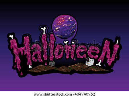 Happy Halloween text vector design background