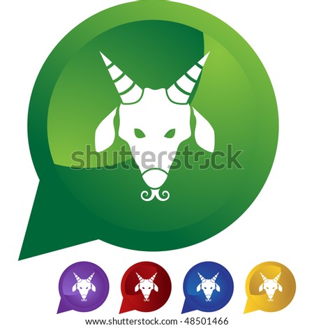 Capricorn web button isolated on a background