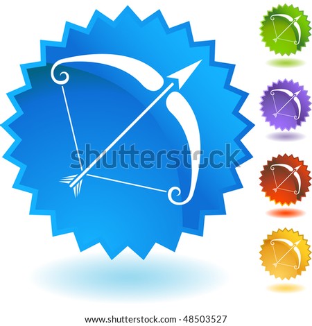 Sagittarius web button isolated on a background