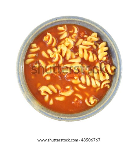 Tomato soup with rotini pasta