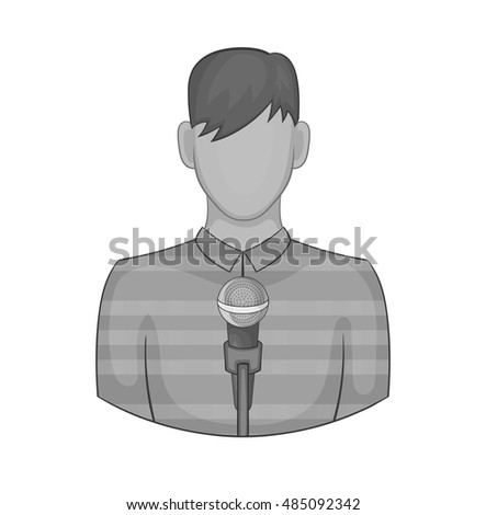 Toastmasters icon in black monochrome style isolated on white background. Job symbol vector illustration