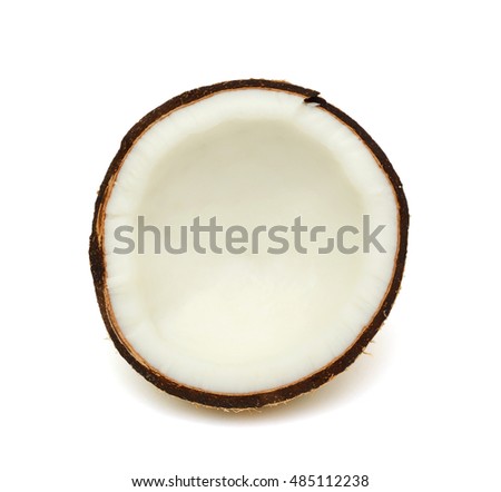 Half coconut isolated on white