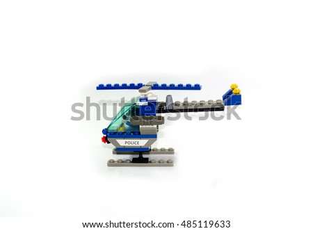 Helicopter toy isolated on white