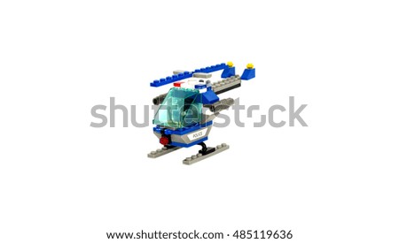 Helicopter toy isolated on white