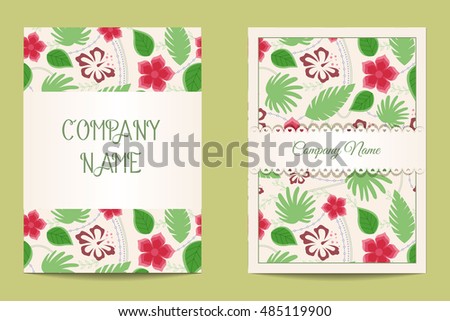 Vector floral business cards