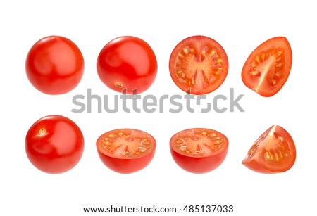 Cherry tomato isolated on white Royalty-Free Stock Photo #485137033