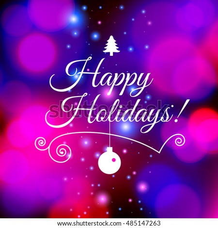 Merry Christmas e-card template. Vector illustration.
