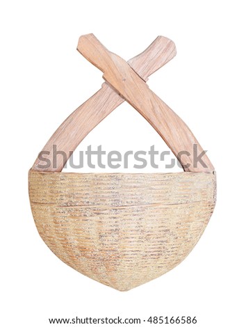 basket putty gum ,Rubber wood,Water Containers  isolated on white