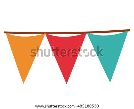 Multicolored pennat icon. Festival carnival and decoration theme. Isolated design. Vector illustration