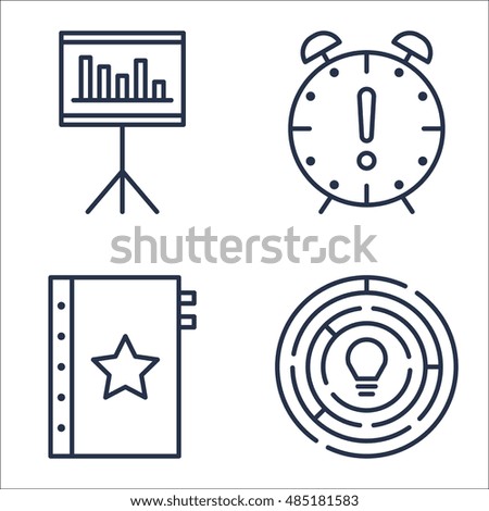 Set Of Project Management Icons On Creativity, Deadline, Quality Management And More. Premium Quality EPS10 Vector Illustration For Mobile, App, UI Design.