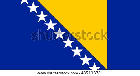 Bosnia and Herzegovina Flag in official colors and Proportion Correctly