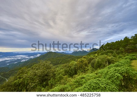 Mountain Range With Clouds,North Thailand.