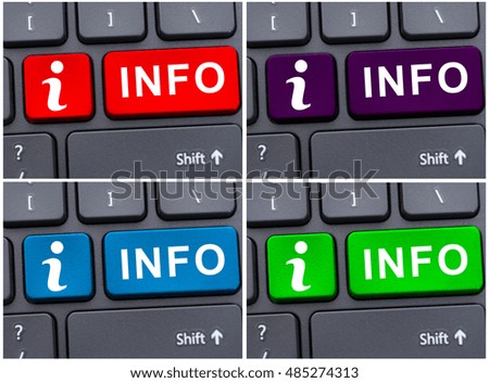 Info button on laptop keypad as announcement or feedback concept