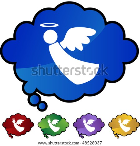Angel web button isolated on a background