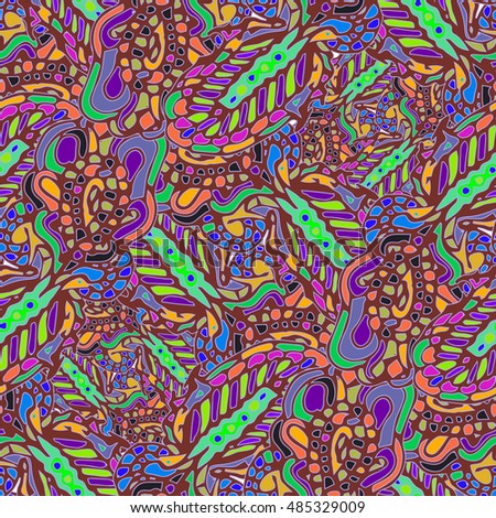 New multicolor abstract seamless pattern for textile design.