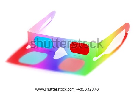 3D glasses Isolated on white background in rainbow color