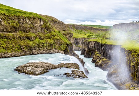 Gullfoss Waterfall in the canyon of the Hvita river - Iceland