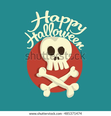 Skull Happy Halloween illustration