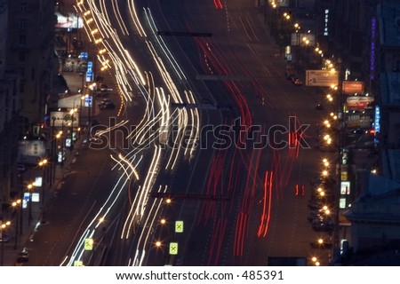 Night, city, street, traffic