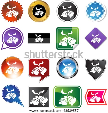 Christmas bells web button isolated on a background