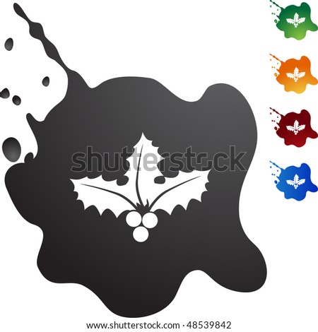 Christmas mistletoe web button isolated on a background