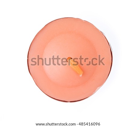 orange candle isolated on white background
