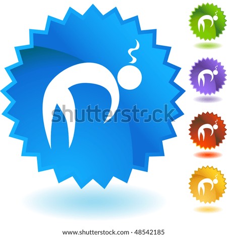 Fatigue figure web button isolated on a background
