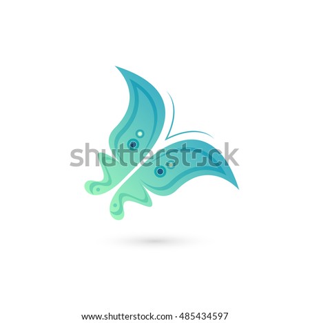 Abstract butterfly icon on white background.