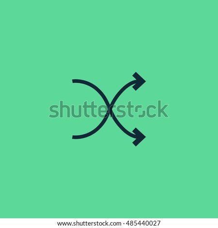 Shuffle icon vector, clip art. Also useful as logo, web UI element, symbol, graphic image, silhouette and illustration.
