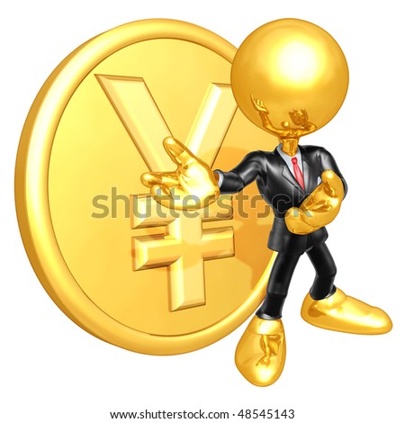 Mini Gold Guy Businessman With Gold Coin