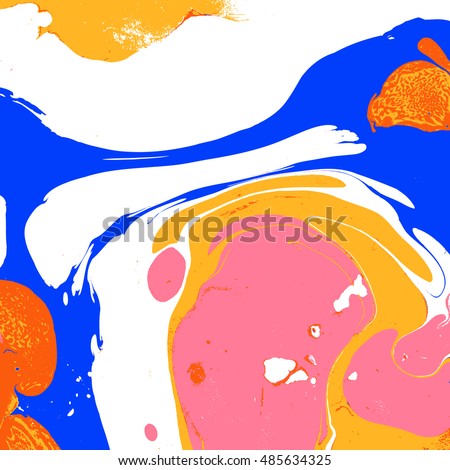  Abstract art background. Vector marbled illustration. Artwork marbled paper. Hand drawn marbling illustration. Handmade texture. Abstract background color paint mixed flows. Royalty-Free Stock Photo #485634325