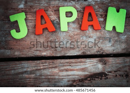 colorful word writen Japan