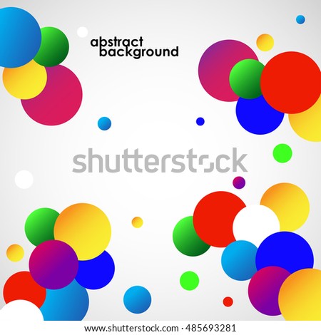 Abstract colorful circles on white background