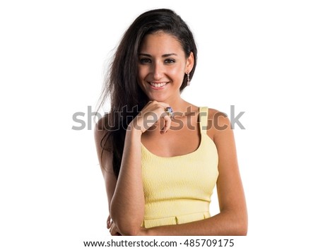 Pretty girl with yellow dress