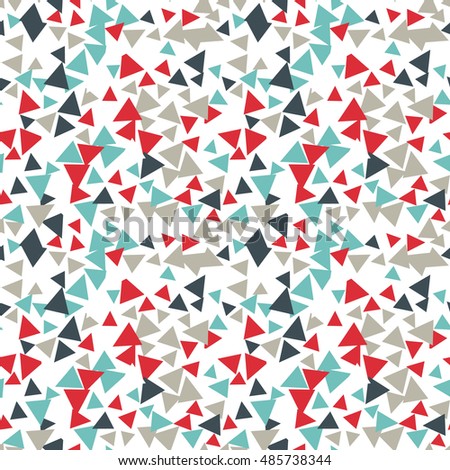Vector pattern with random triangles in various colors and sizes. Modern background with simple geometric shapes.