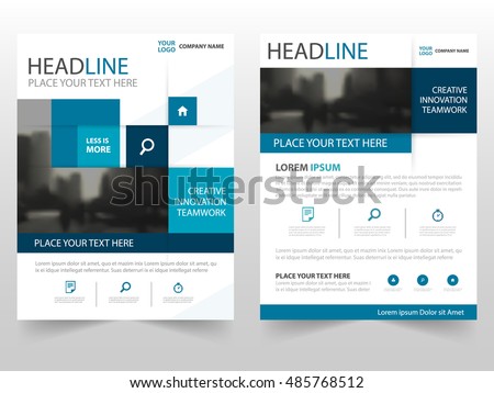 Blue square business Brochure Leaflet Flyer annual report template design, book cover layout Royalty-Free Stock Photo #485768512