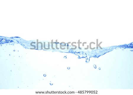 Clear water waves and Bubbles.Splashing blue water