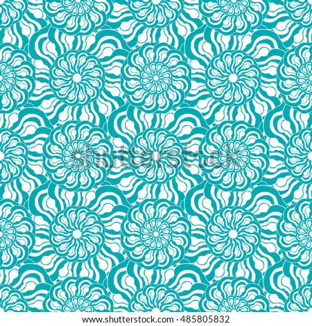 Seamless creative hand-drawn pattern of stylized flowers. Vector illustration.
