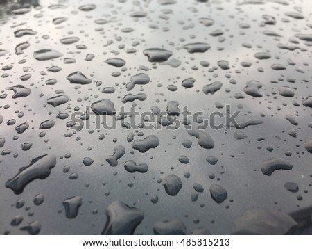 Raindrop on car