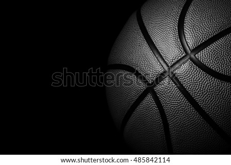 Single black Basketball on background