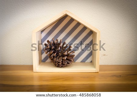 flowerpots with wooden background.