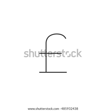 Pound sterling symbol icon in thin outline style. UK currency, British, Europe 