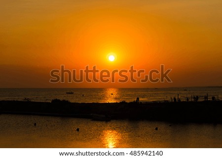 Sunset over the sea 