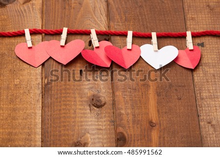 hearts on clothespins