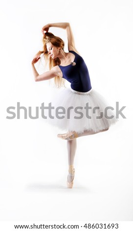 Ballerina on one leg