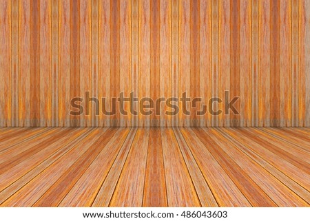 empty wooden floor and wooden wall background for display product.                       
